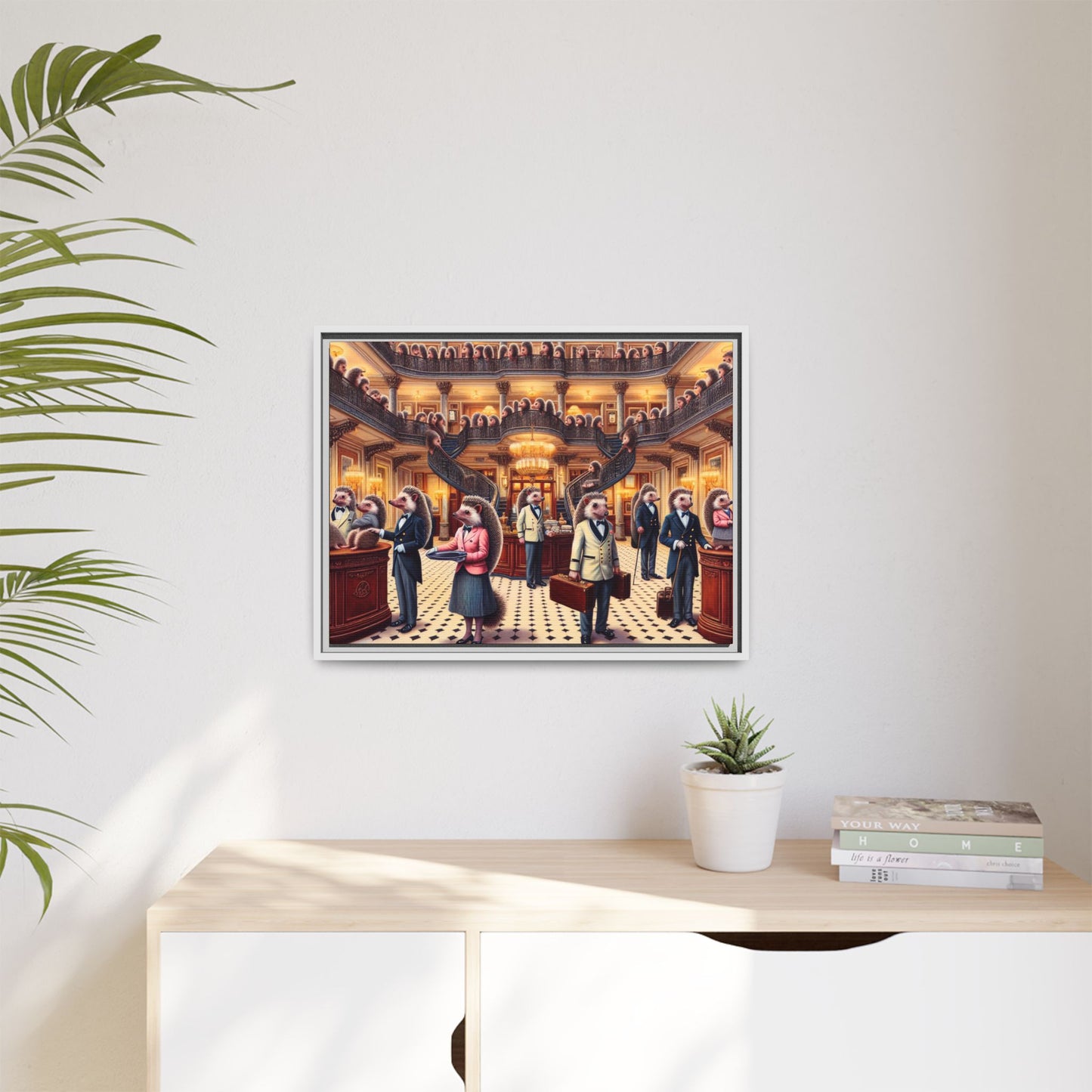 Hedgehog Hotel Canvas, Framed (Multi-color)