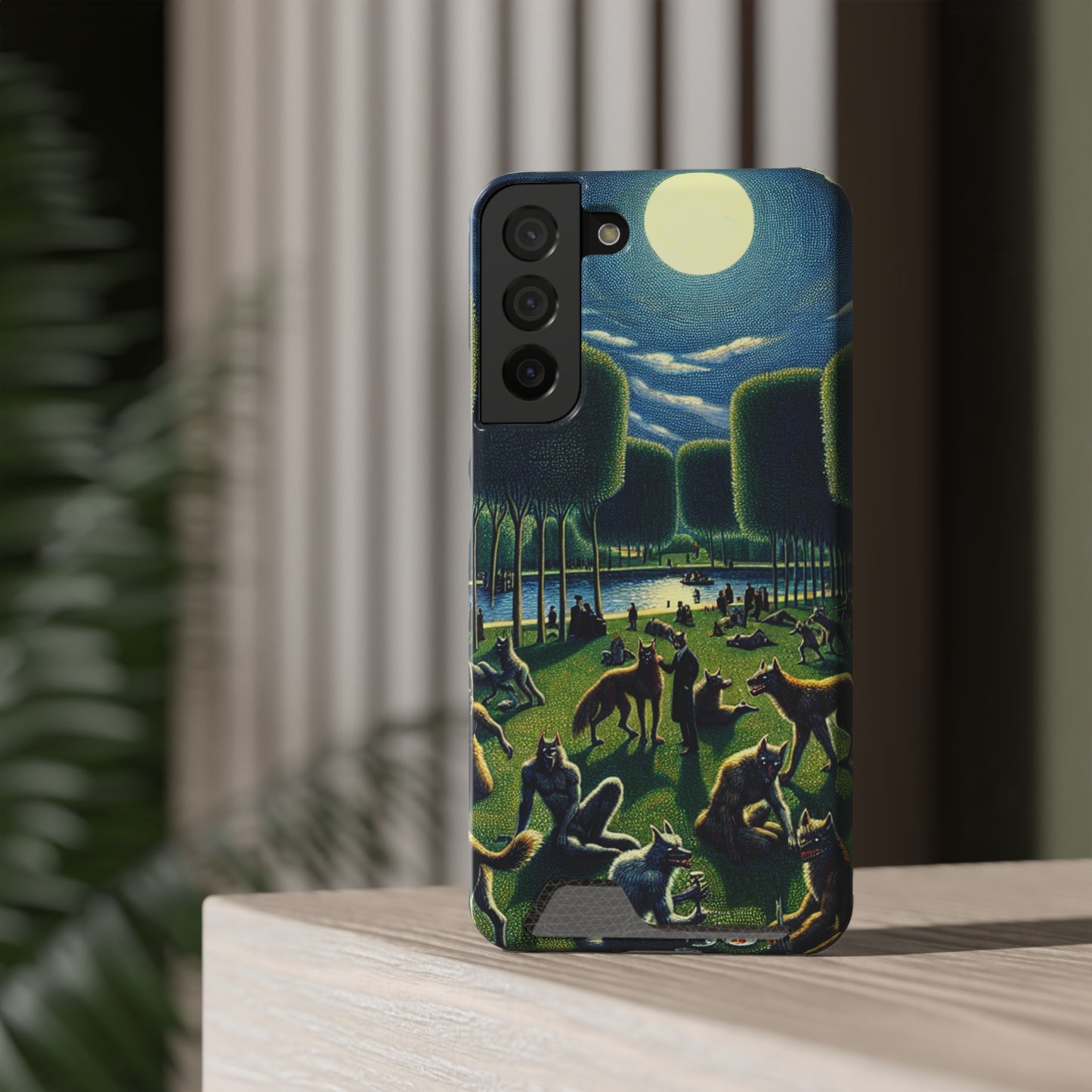 Werewolves at the Waterfront Phone Case with Card Holder - GALAXY