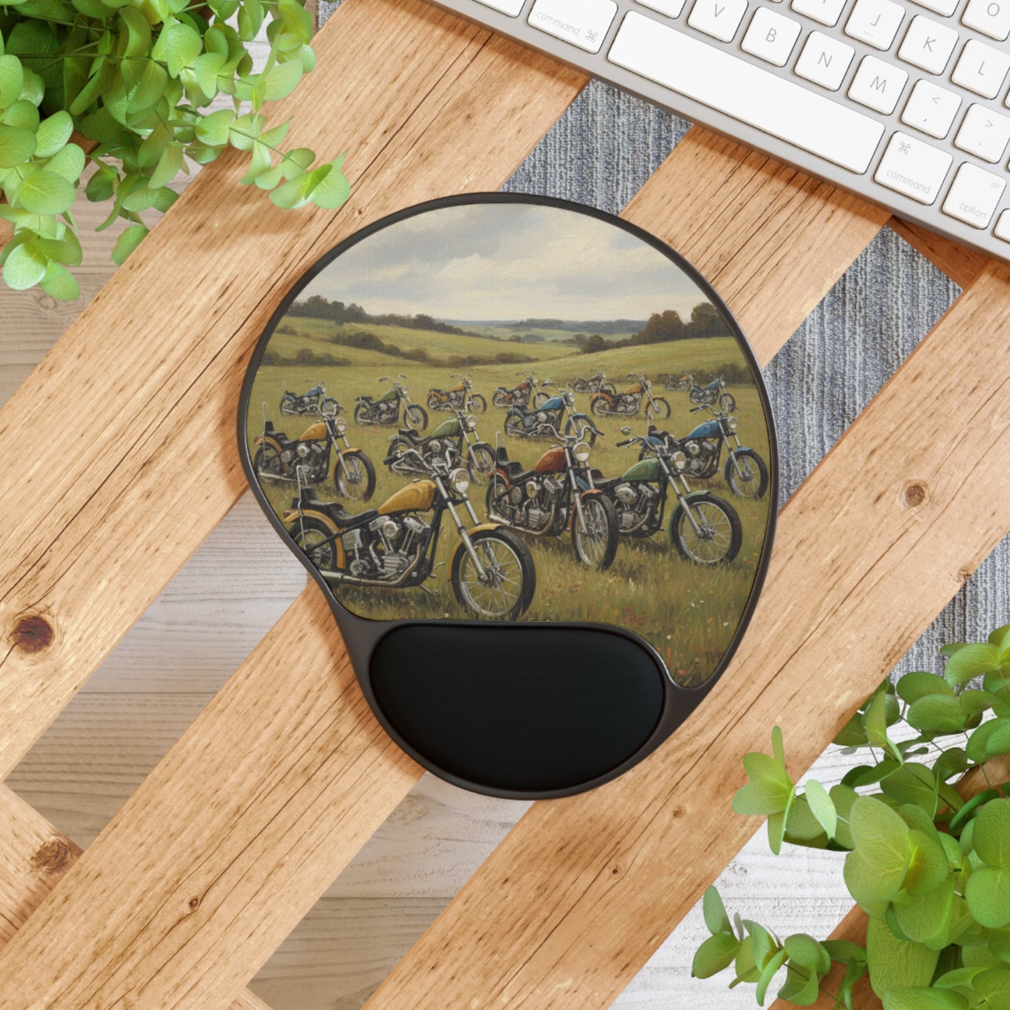 Wild Motorcycles Mouse Pad with Wrist Rest