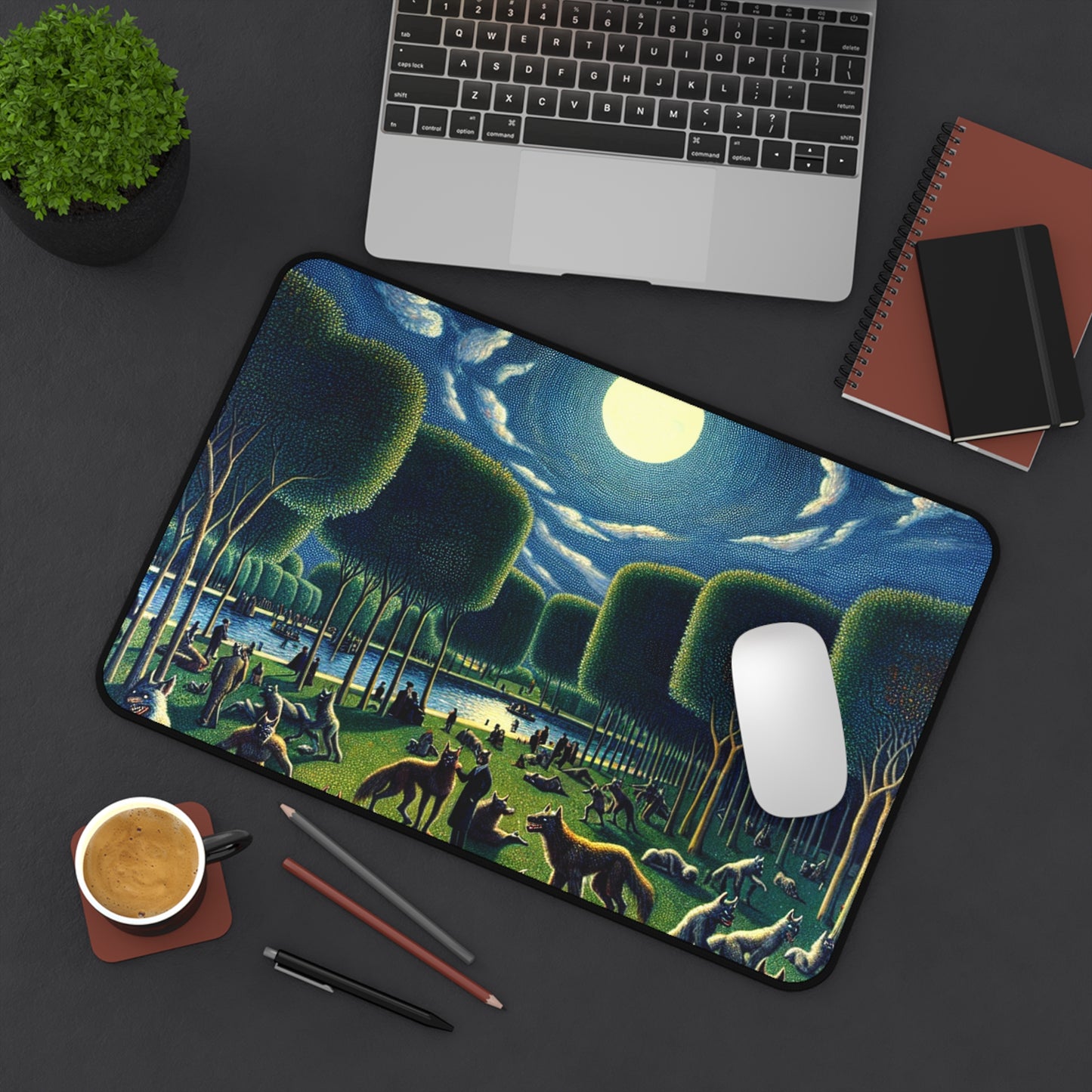 Werewolves at the Waterfront Desk Mat