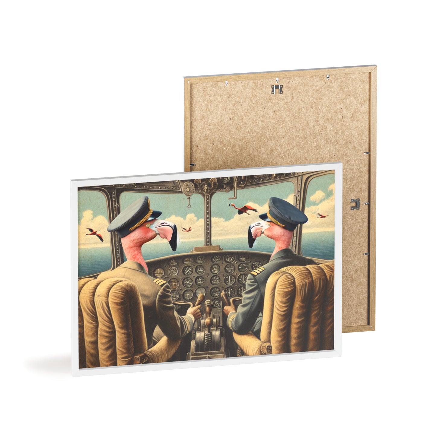 Framed Flamingo Flight Deck Poster