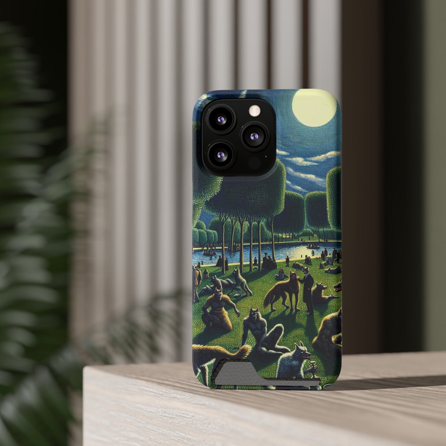 Werewolves at the Waterfront Phone Case with Card Holder - IPHONE