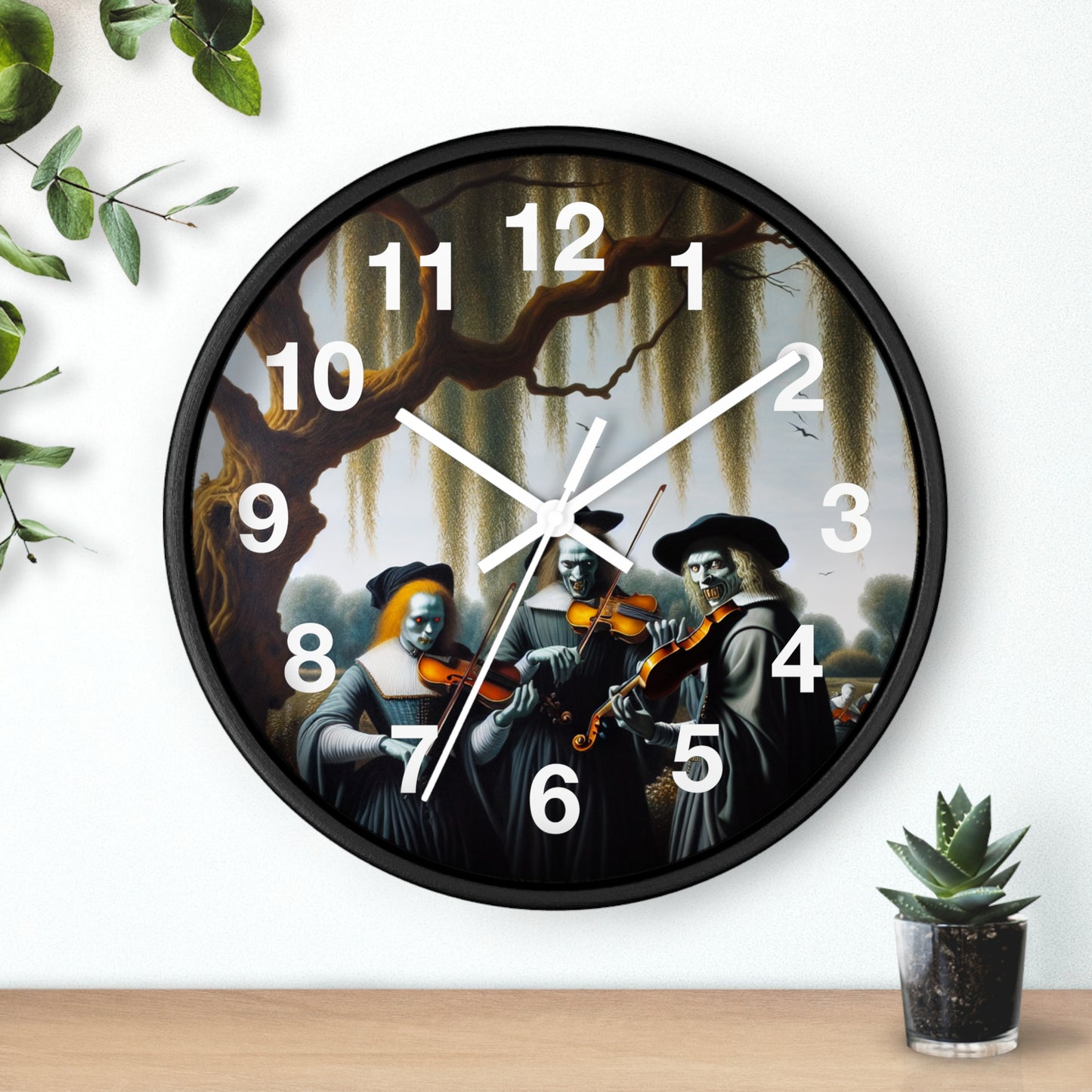 Vermeer's Vampire Violinists Wall Clock