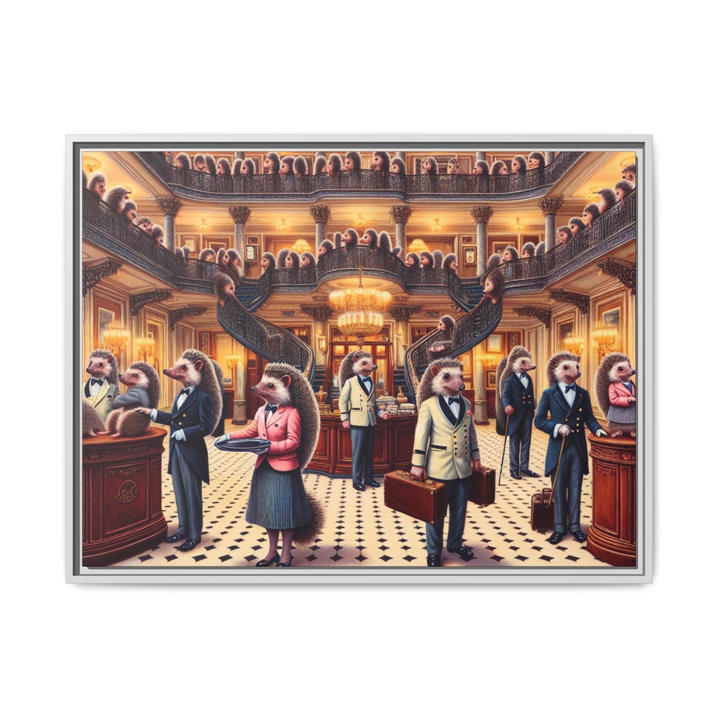 Hedgehog Hotel Canvas, Framed (Multi-color)