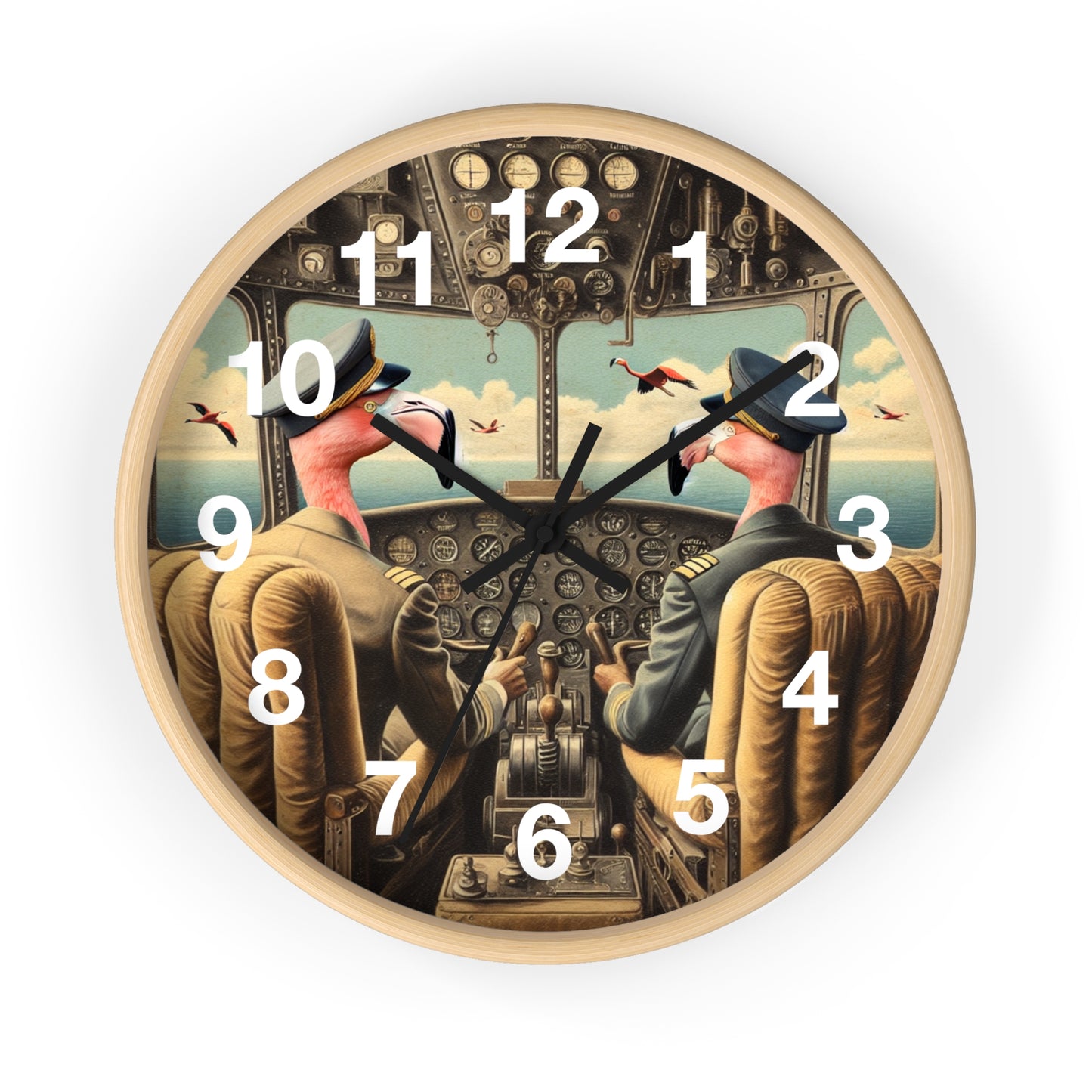 Flamingo Flight Deck Wall Clock