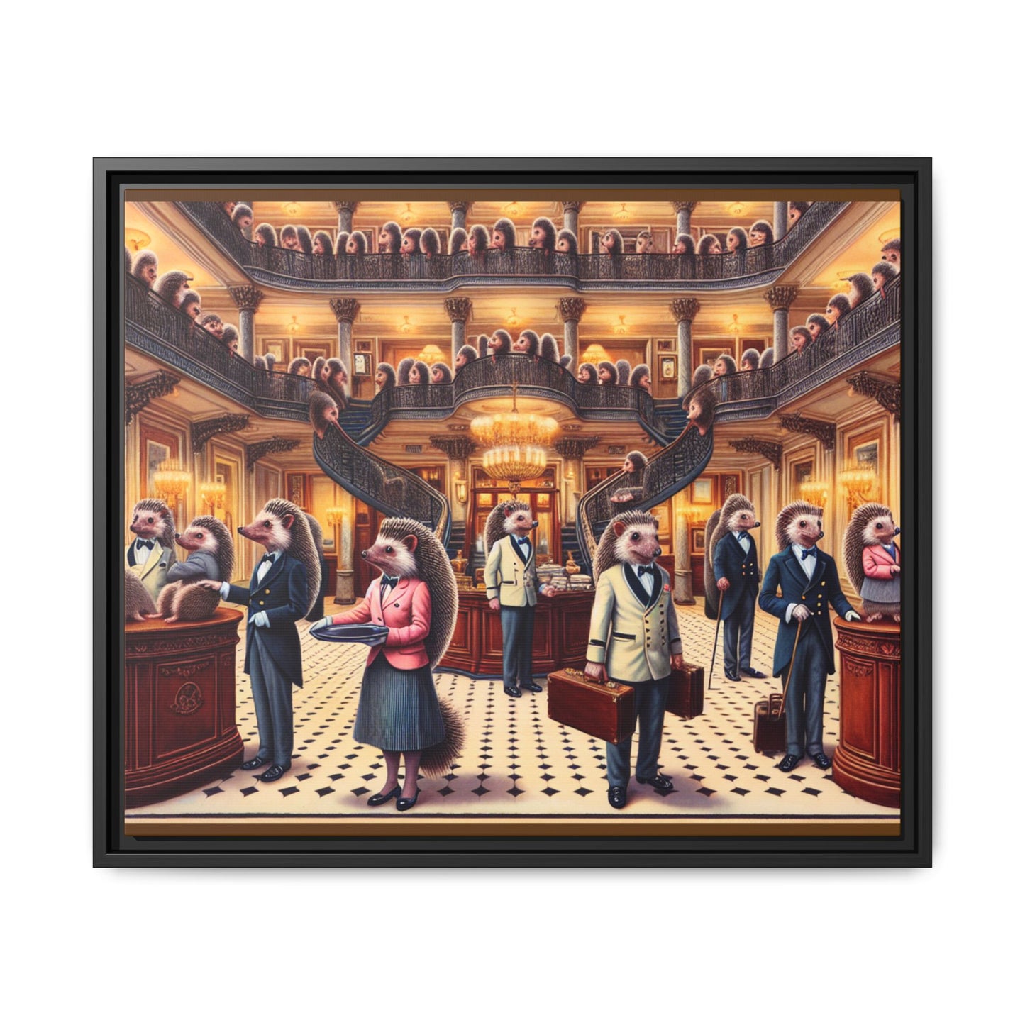 Hedgehog Hotel Canvas, Framed (Multi-color)