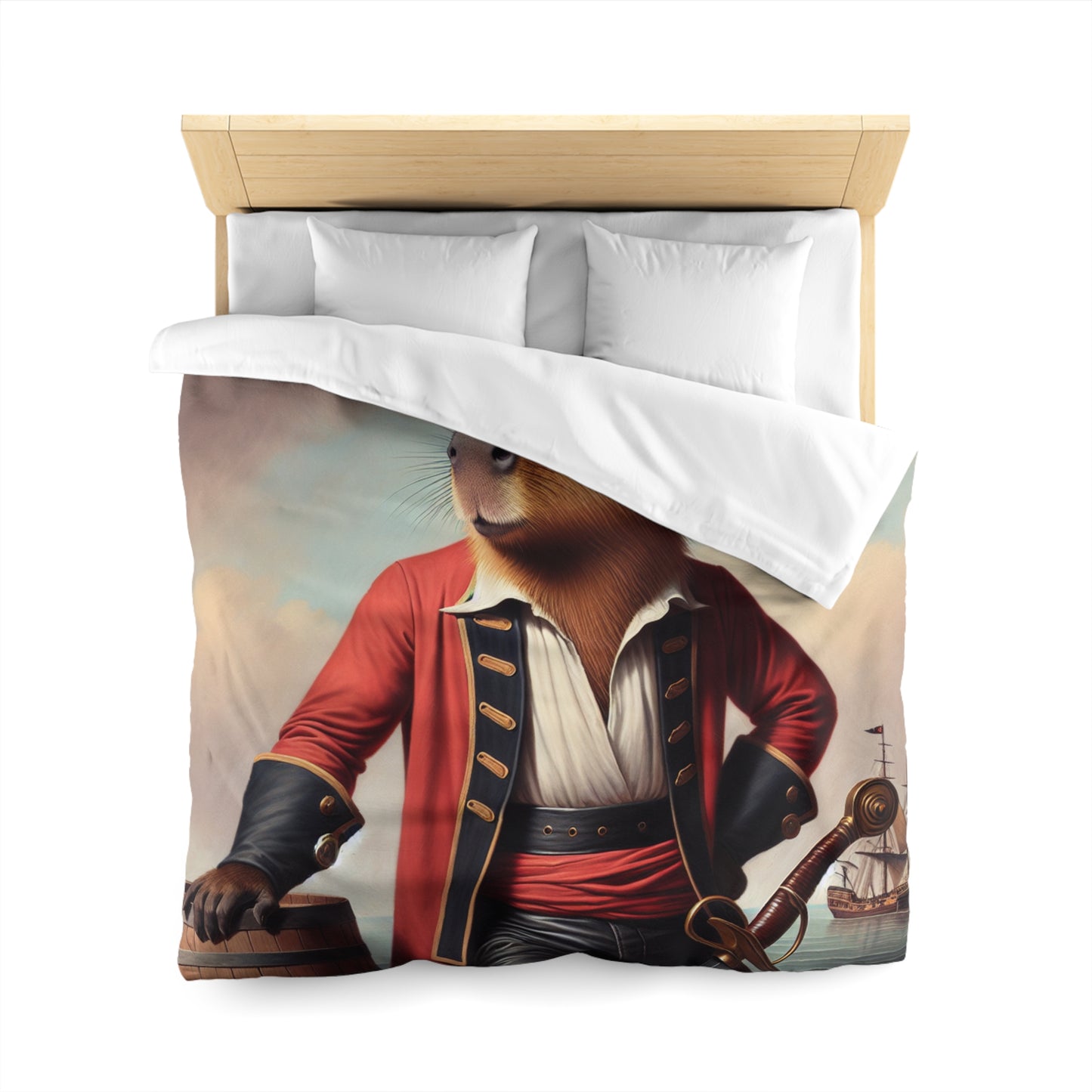 Captain Capybara Microfiber Duvet Cover