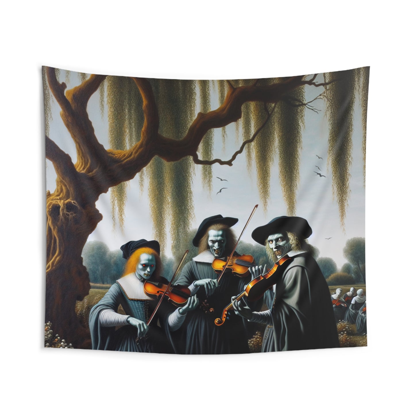Vermeer's Vampire Violinists Wall Tapestry