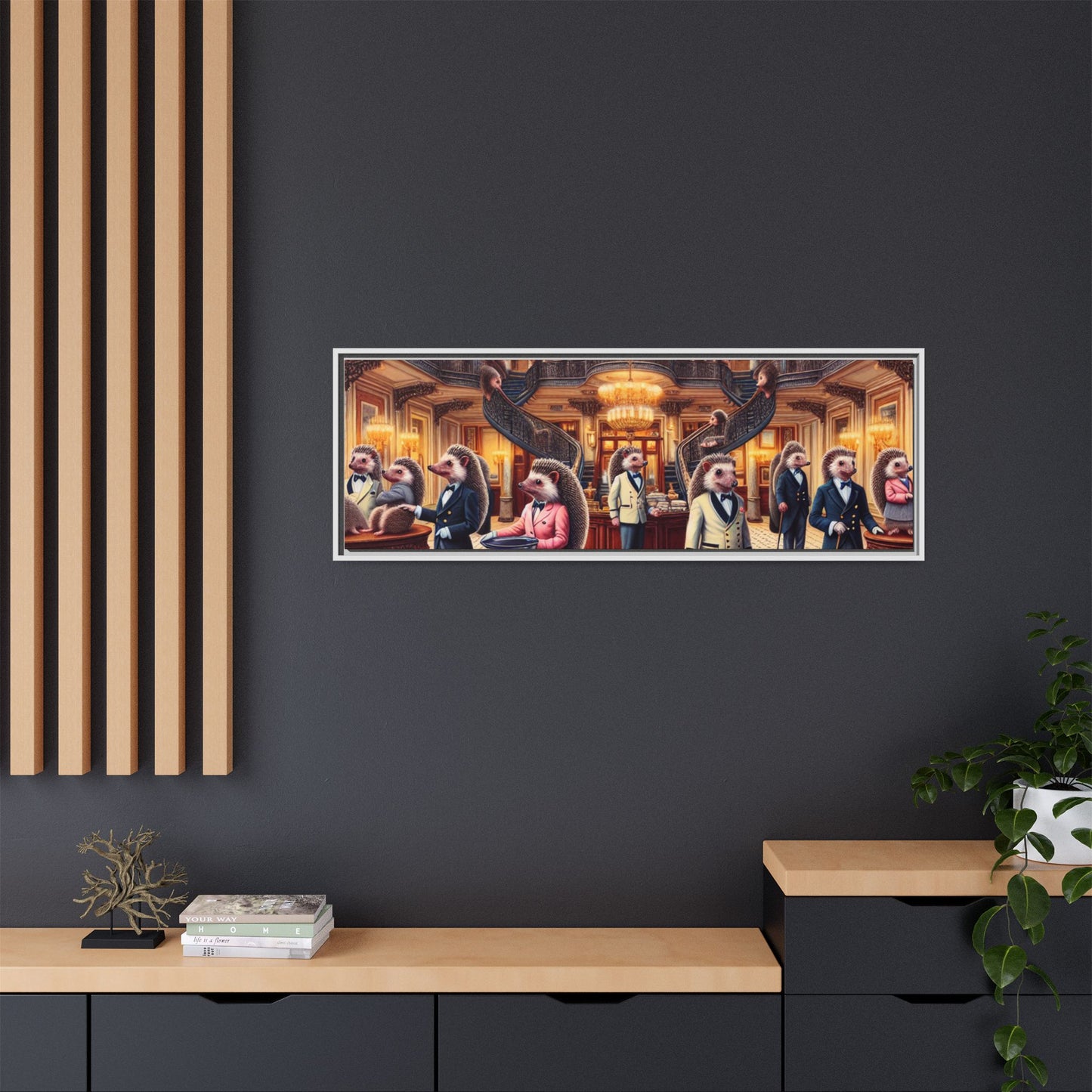 Hedgehog Hotel Canvas, Framed (Multi-color)