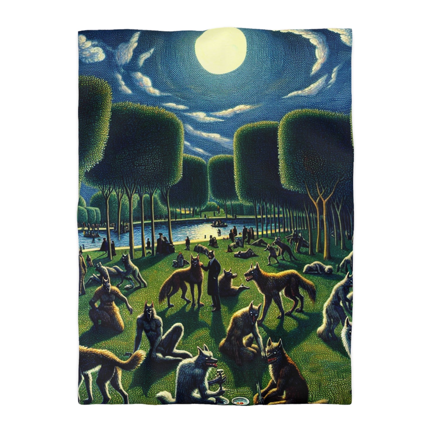 Werewolves at the Waterfront Microfiber Duvet Cover