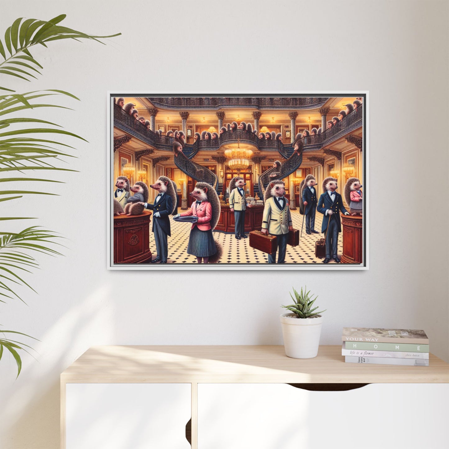Hedgehog Hotel Canvas, Framed (Multi-color)