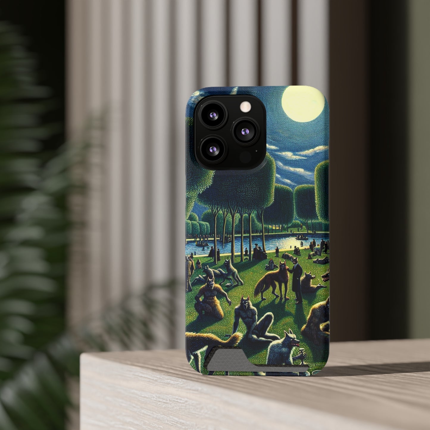 Werewolves at the Waterfront Phone Case with Card Holder - IPHONE