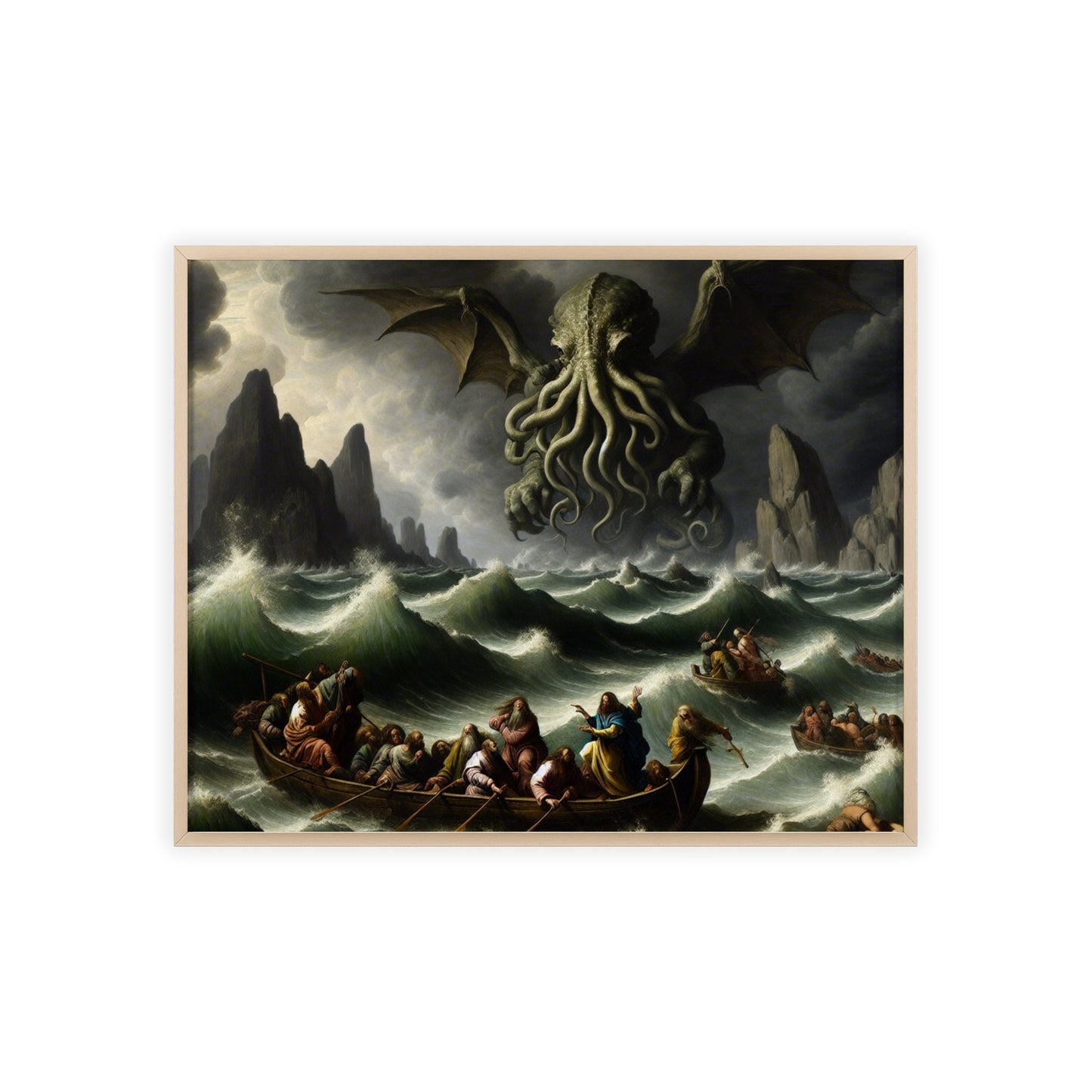 Framed Cthulhu in the Storm Poster
