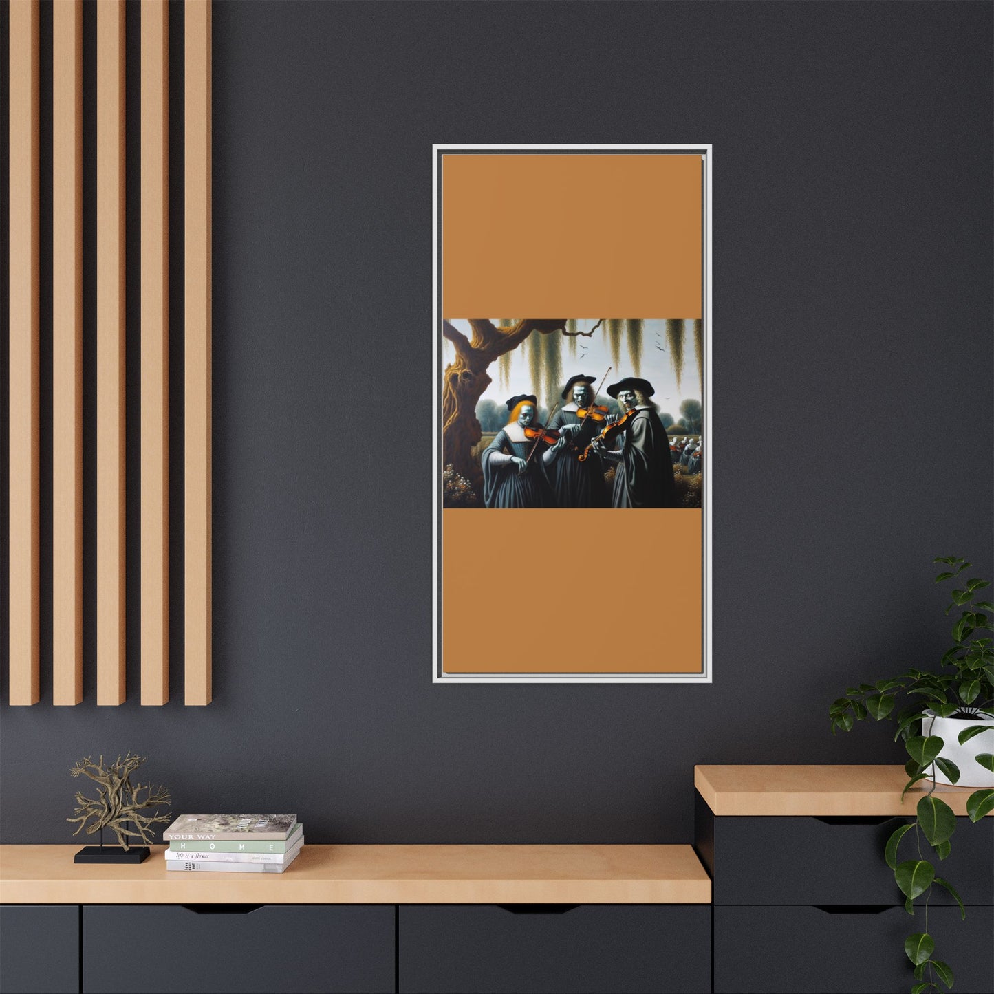 Vermeer's Vampire Violinists Canvas, Framed (Multi-color)