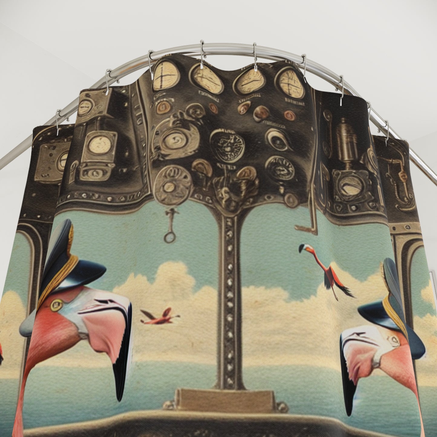 Flamingo Flight Deck Shower Curtain