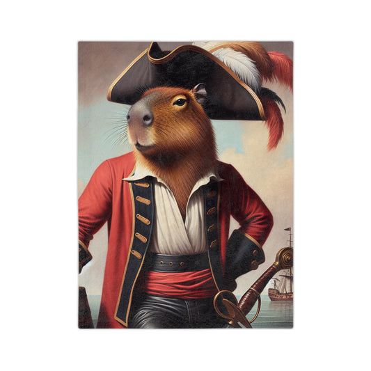 Captain Capybara Velveteen Microfiber Blanket