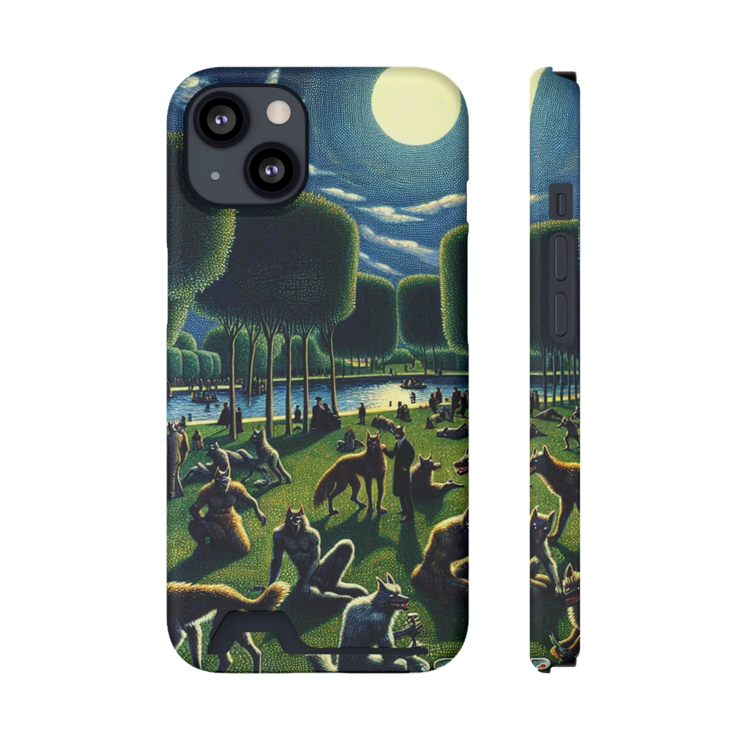 Werewolves at the Waterfront Phone Case with Card Holder - IPHONE