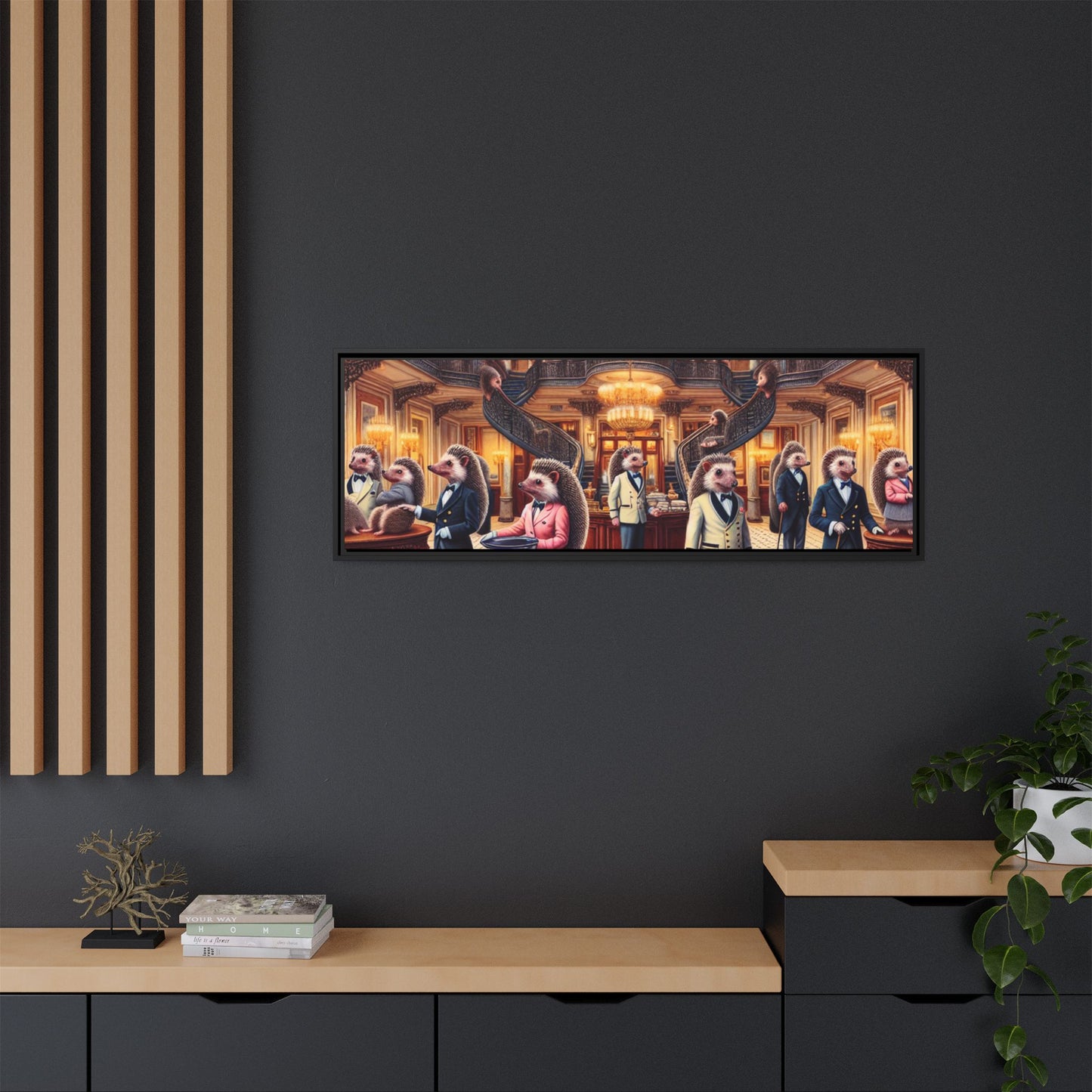 Hedgehog Hotel Canvas, Framed (Multi-color)