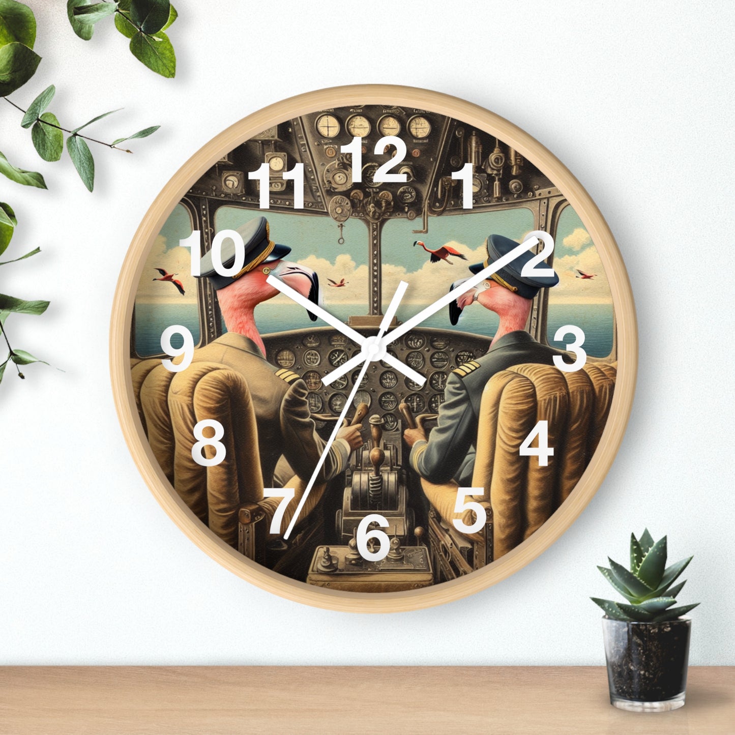 Flamingo Flight Deck Wall Clock