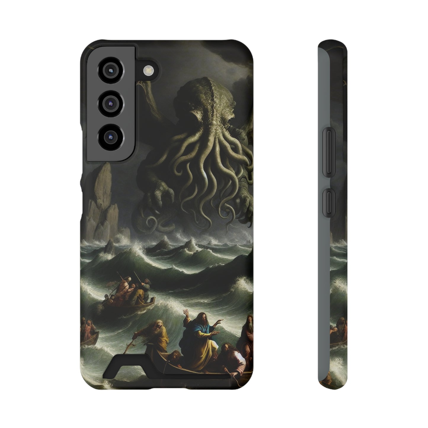 Cthulhu in the Storm Phone Case with Card Holder - GALAXY
