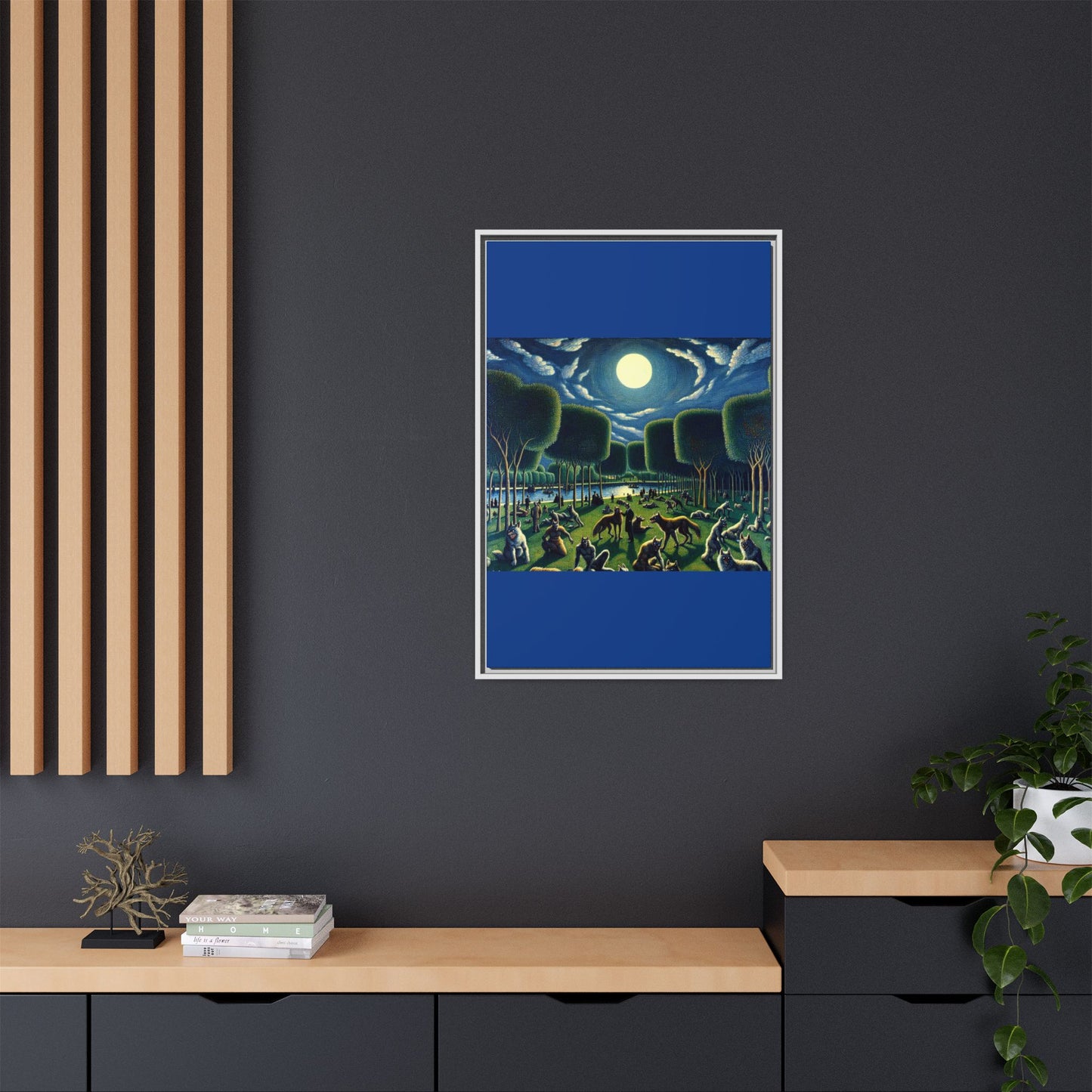 Werewolves at the Waterfront Canvas, Framed (Multi-color)