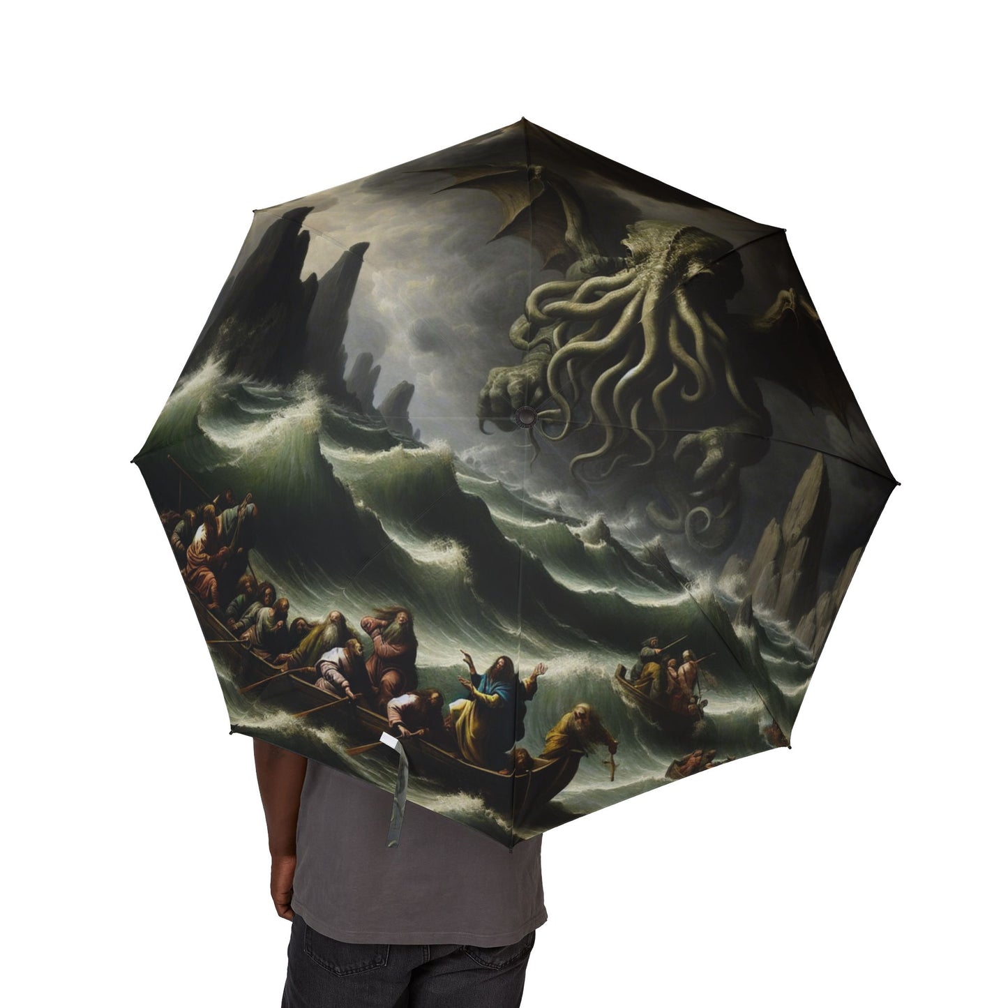 Cthulhu in the Storm Semi-Automatic Foldable Umbrella