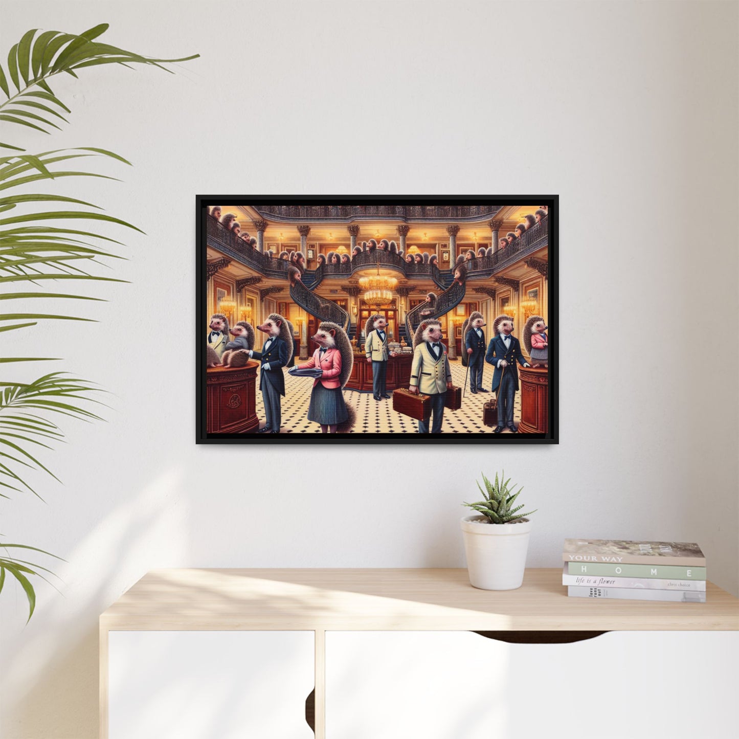 Hedgehog Hotel Canvas, Framed (Multi-color)