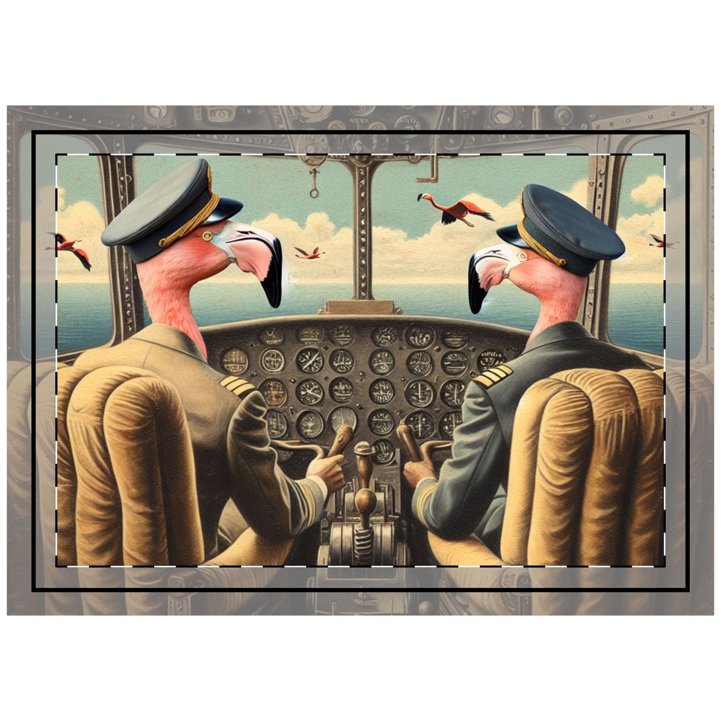 Flamingo Flight Deck Throw Pillow