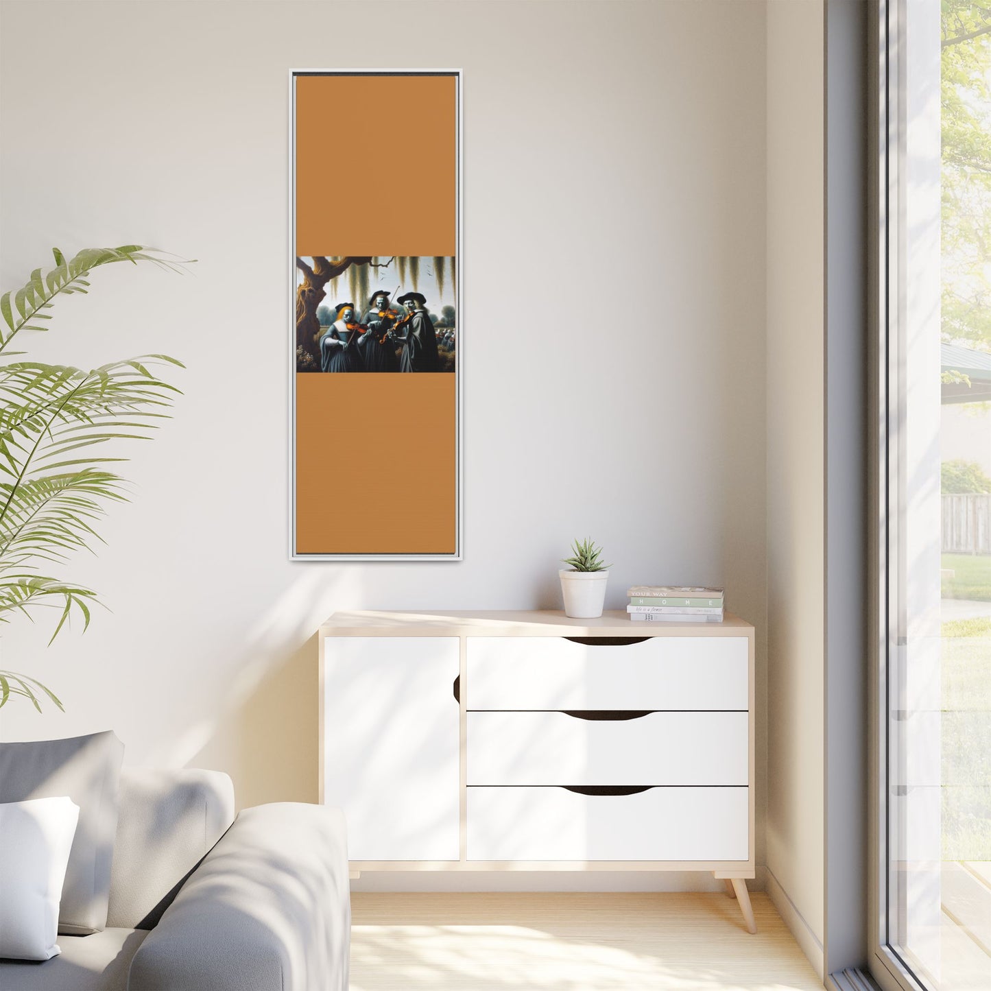 Vermeer's Vampire Violinists Canvas, Framed (Multi-color)