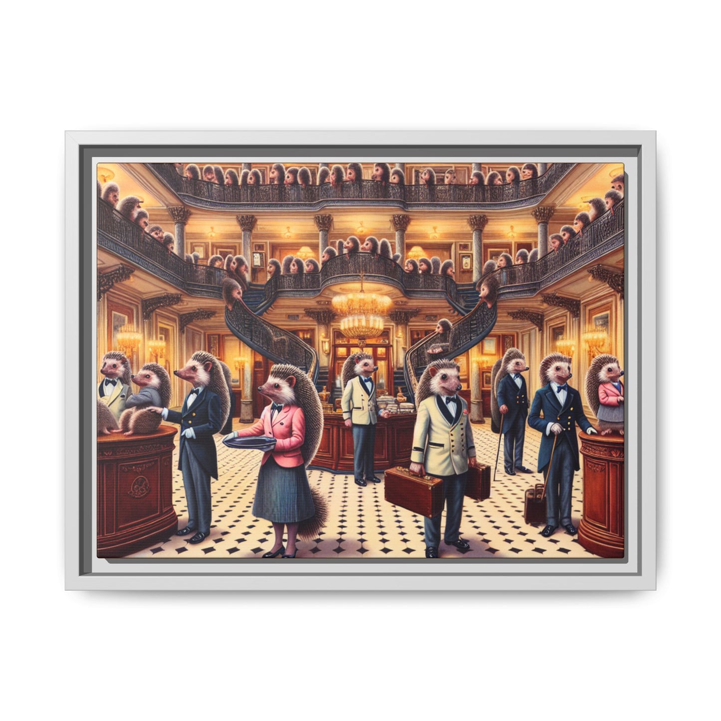 Hedgehog Hotel Canvas, Framed (Multi-color)