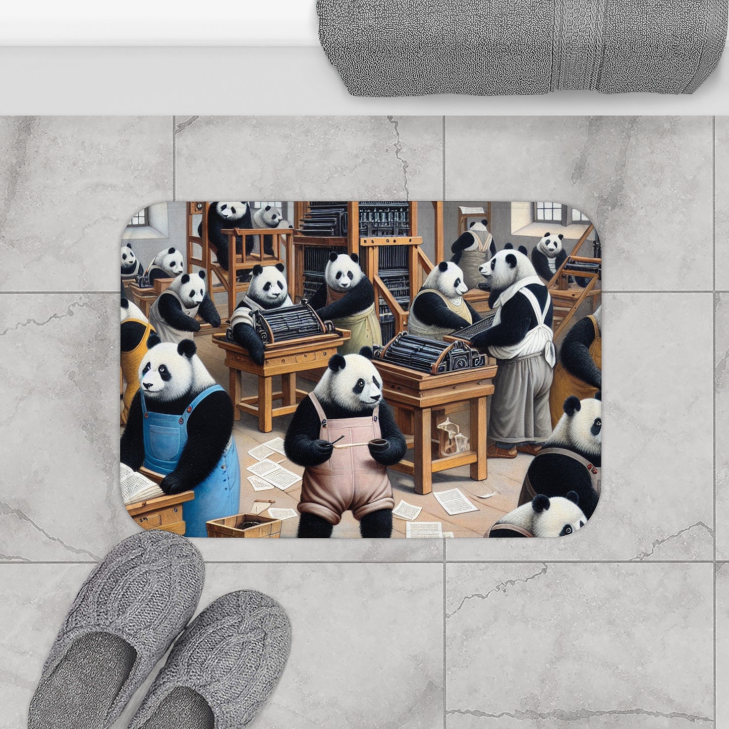Printing Pandamonium Bath Mat