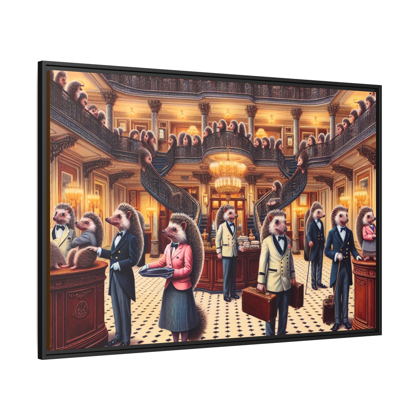 Hedgehog Hotel Canvas, Framed (Multi-color)