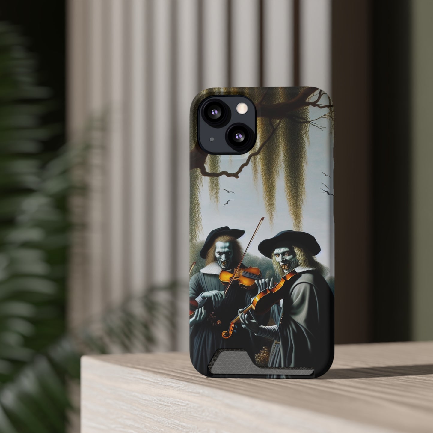 Vermeer's Vampire Violinists Phone Case with Card Holder - IPHONE