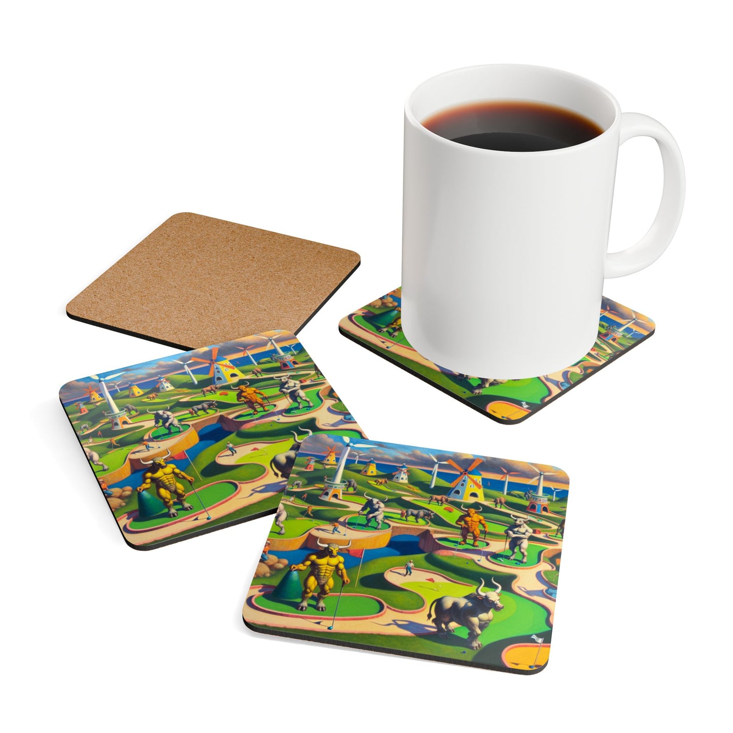 Mini-taur Golf 4pc Coaster Set