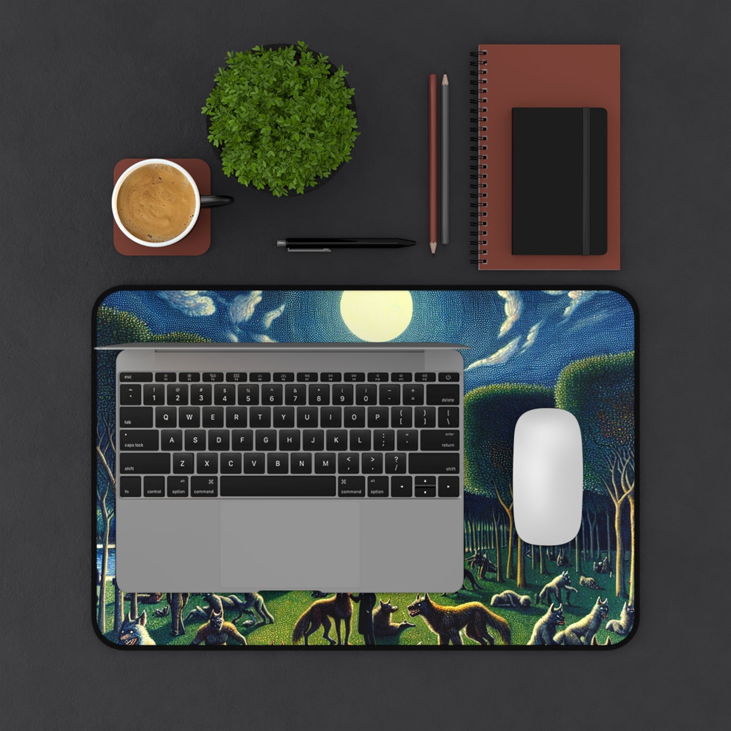 Werewolves at the Waterfront Desk Mat