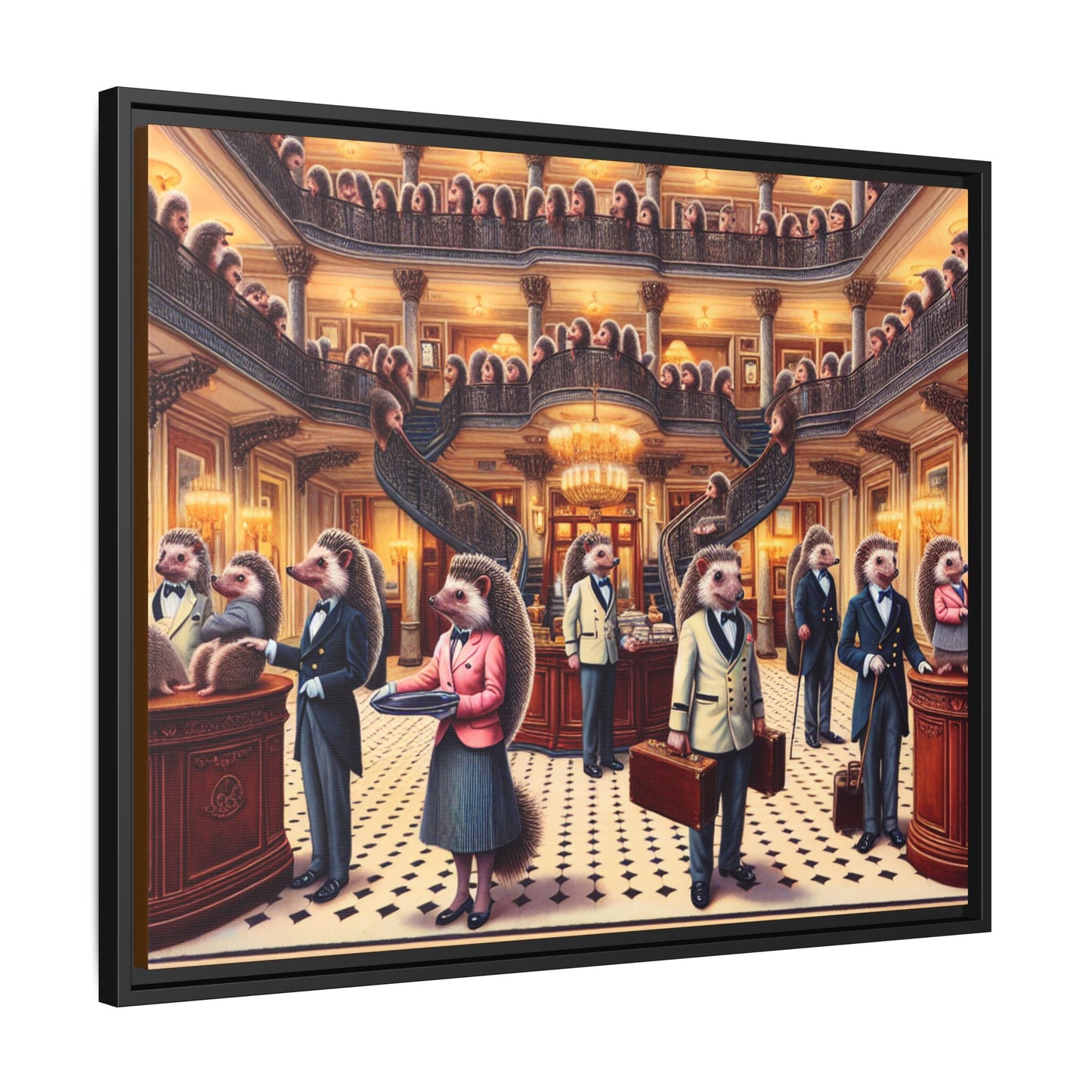 Hedgehog Hotel Canvas, Framed (Multi-color)