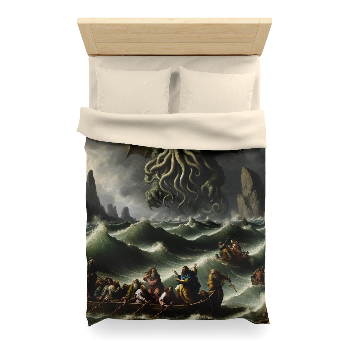 Cthulhu in the Storm Microfiber Duvet Cover