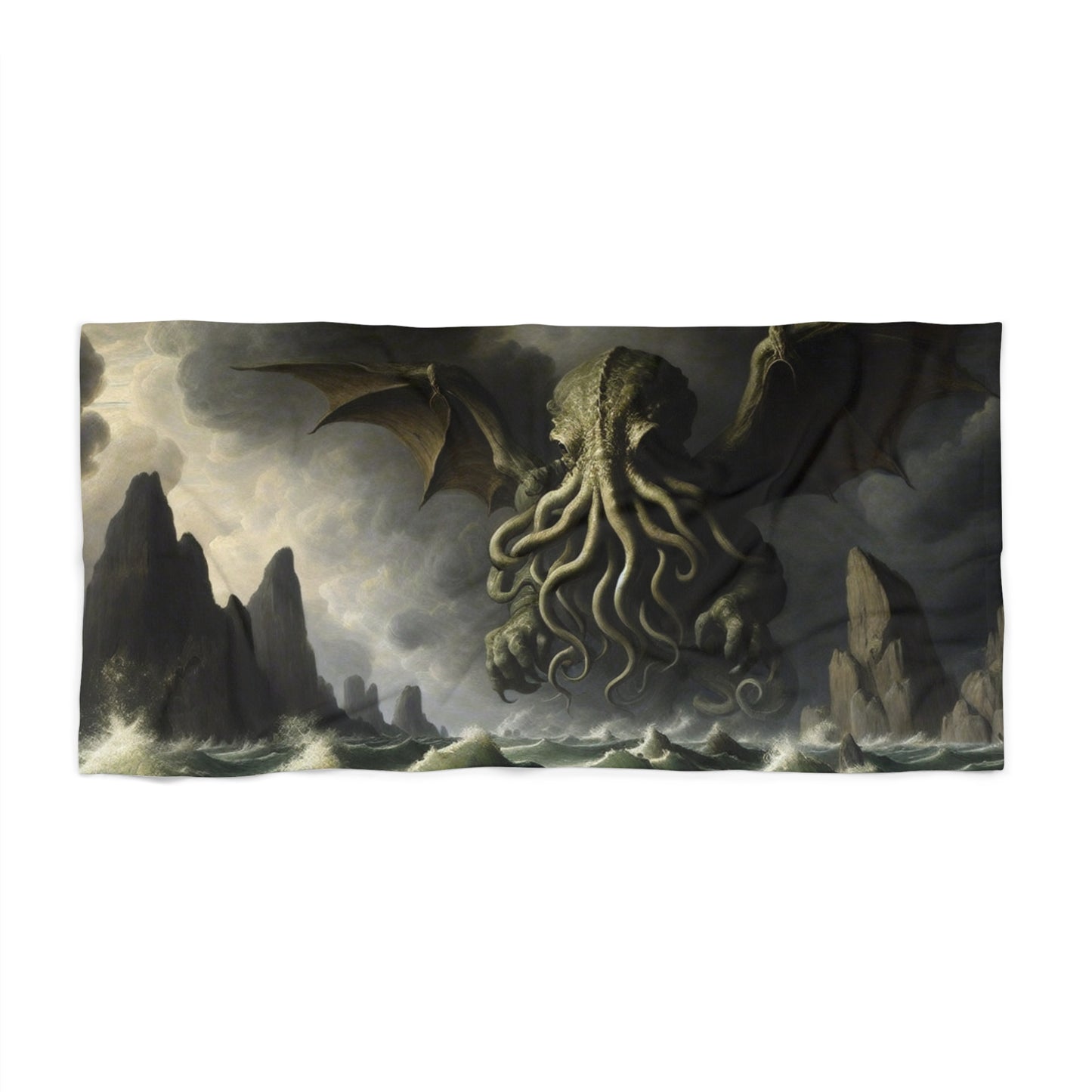 Cthulhu in the Storm Beach Towel