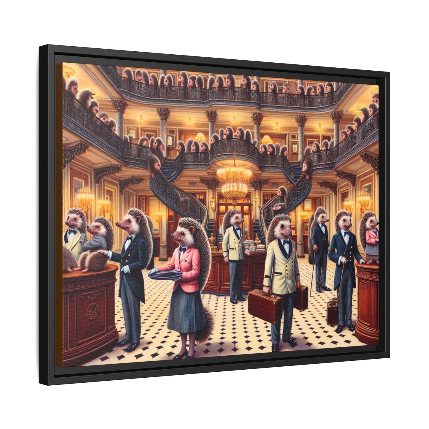 Hedgehog Hotel Canvas, Framed (Multi-color)