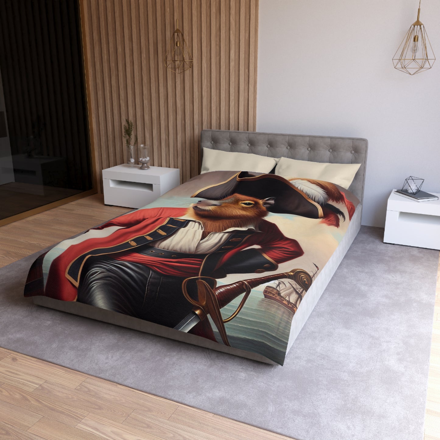 Captain Capybara Microfiber Duvet Cover