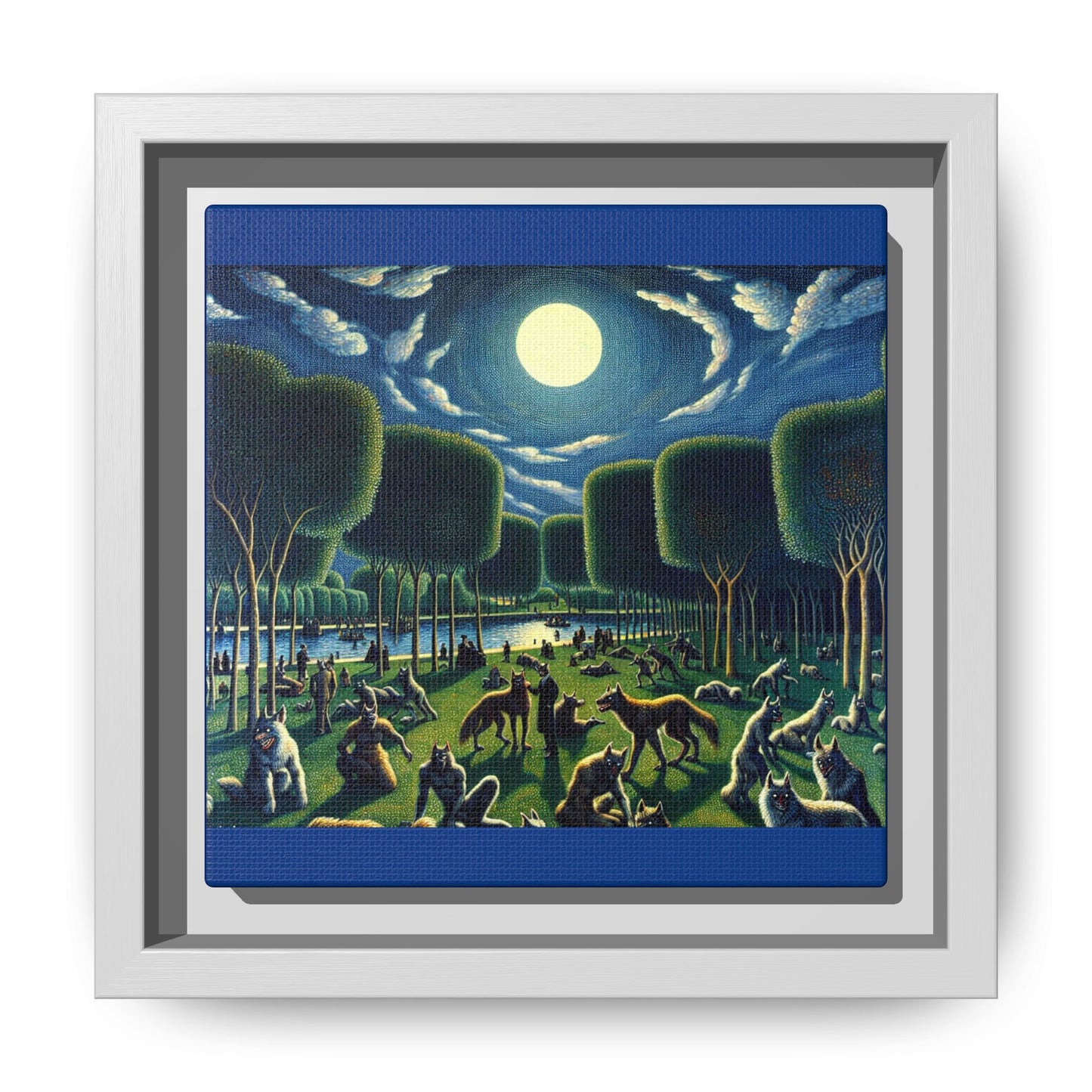 Werewolves at the Waterfront Canvas, Framed (Multi-color)
