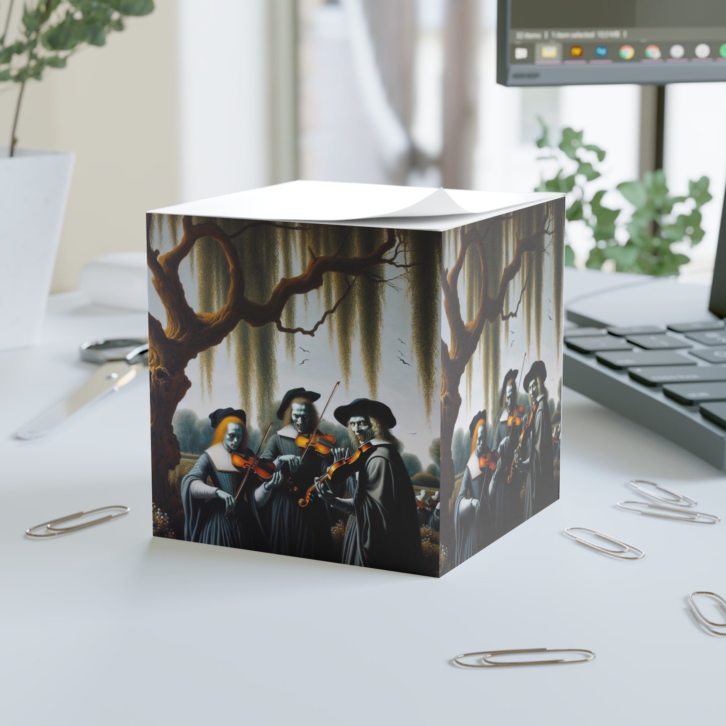 Vermeer's Vampire Violinists Post It Note Cube