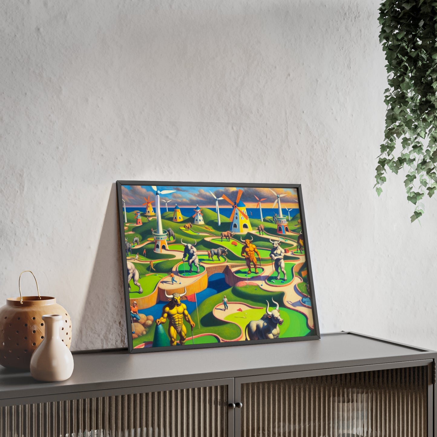 Framed Mini-taur Golf Poster