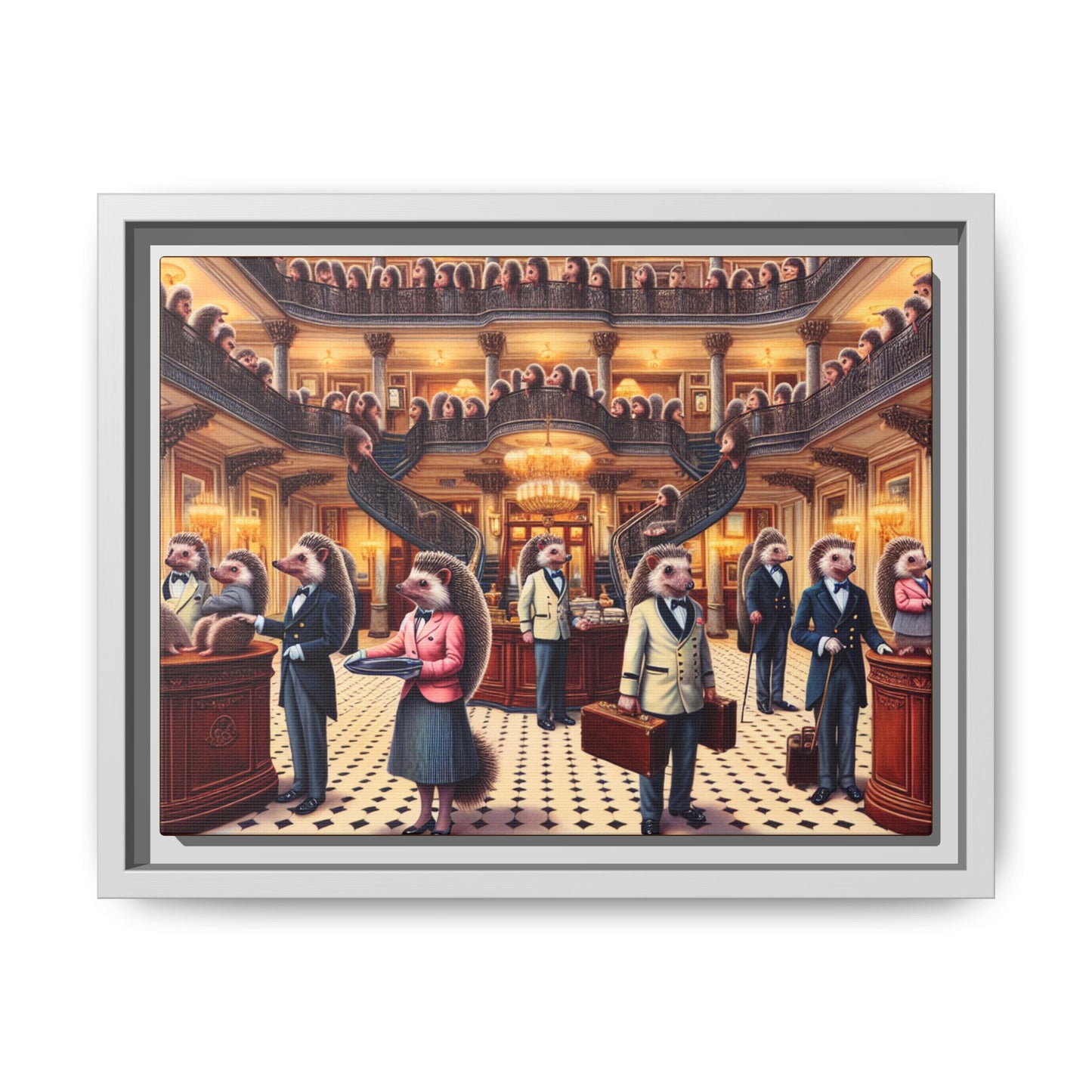 Hedgehog Hotel Canvas, Framed (Multi-color)