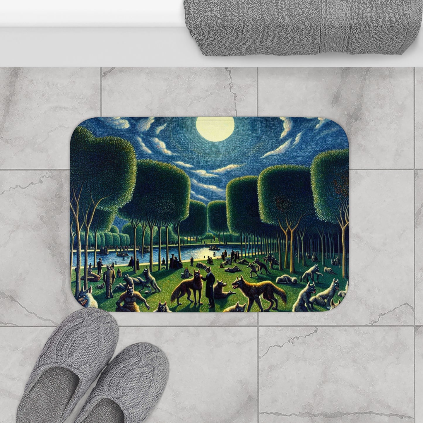 Werewolves at the Waterfront Bath Mat
