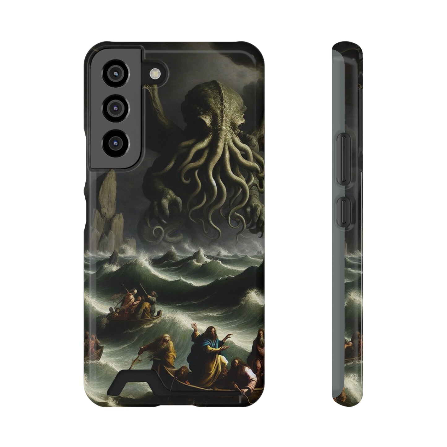 Cthulhu in the Storm Phone Case with Card Holder - GALAXY