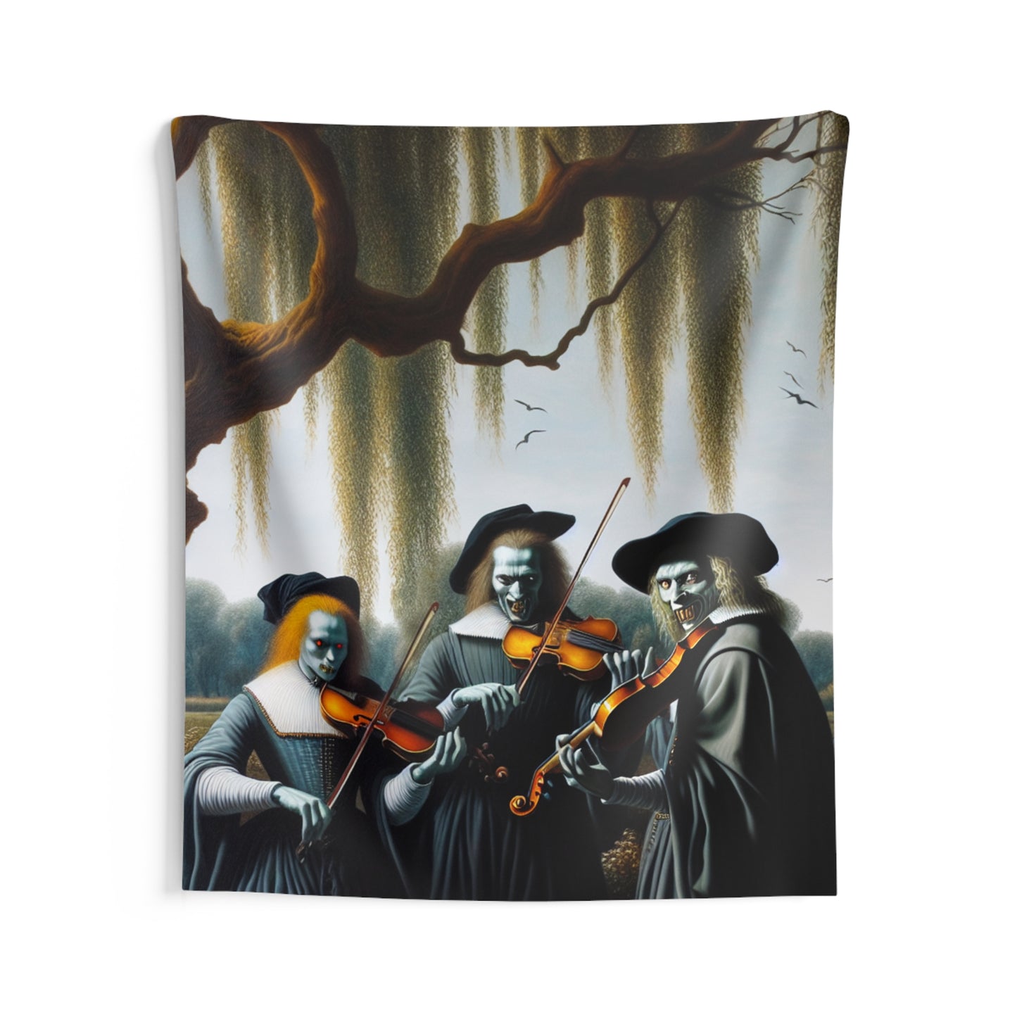Vermeer's Vampire Violinists Wall Tapestry