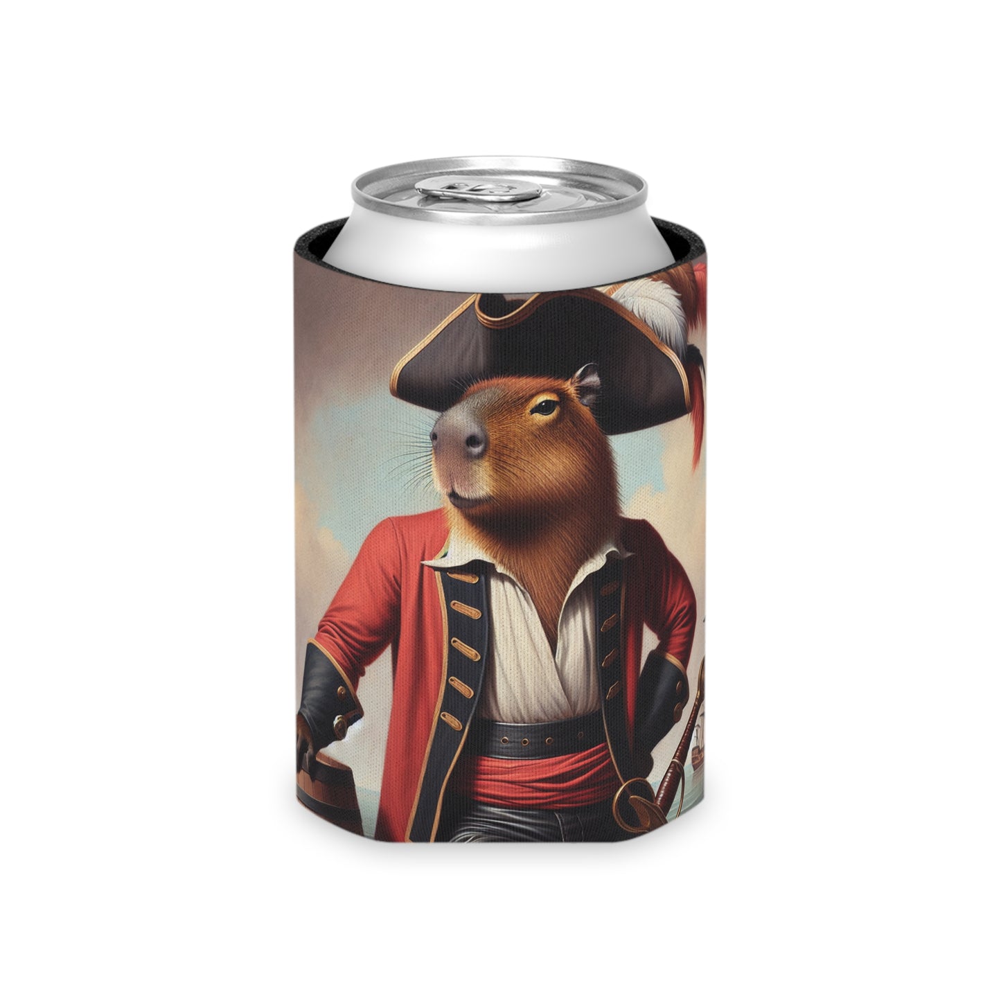 Captain Capybara Can Cooler