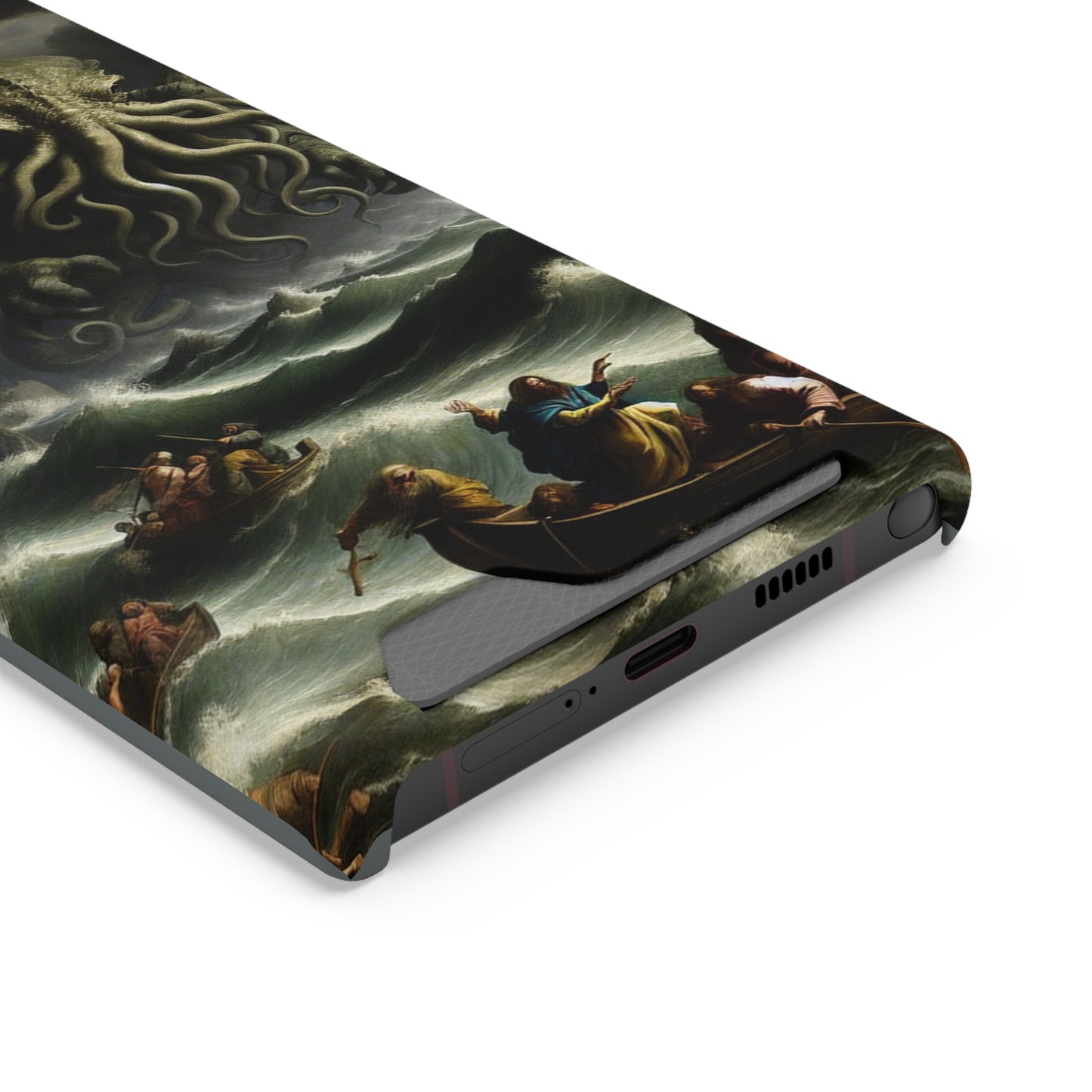 Cthulhu in the Storm Phone Case with Card Holder - GALAXY