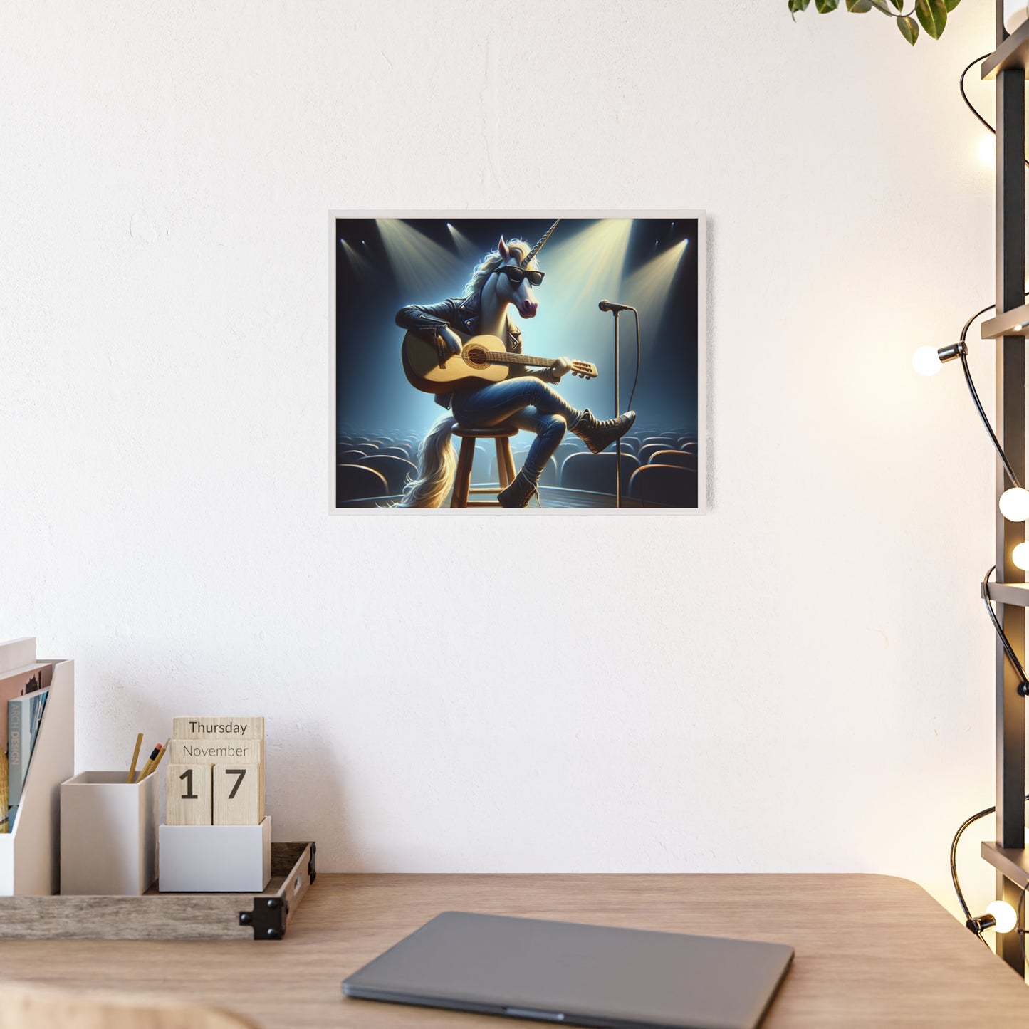 Framed Unicorn Unplugged Poster